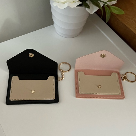 2 Pack! Wallet/Key Pouch Keychain Black & Pink - Picture 4 of 9